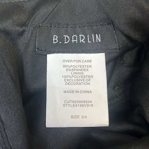 B. Darlin Black Velvet Rose Embroidered Waist Strapless Mini Dress - Picture 8 of 8